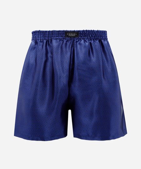 cueca samba canção estampada acetinada azul P