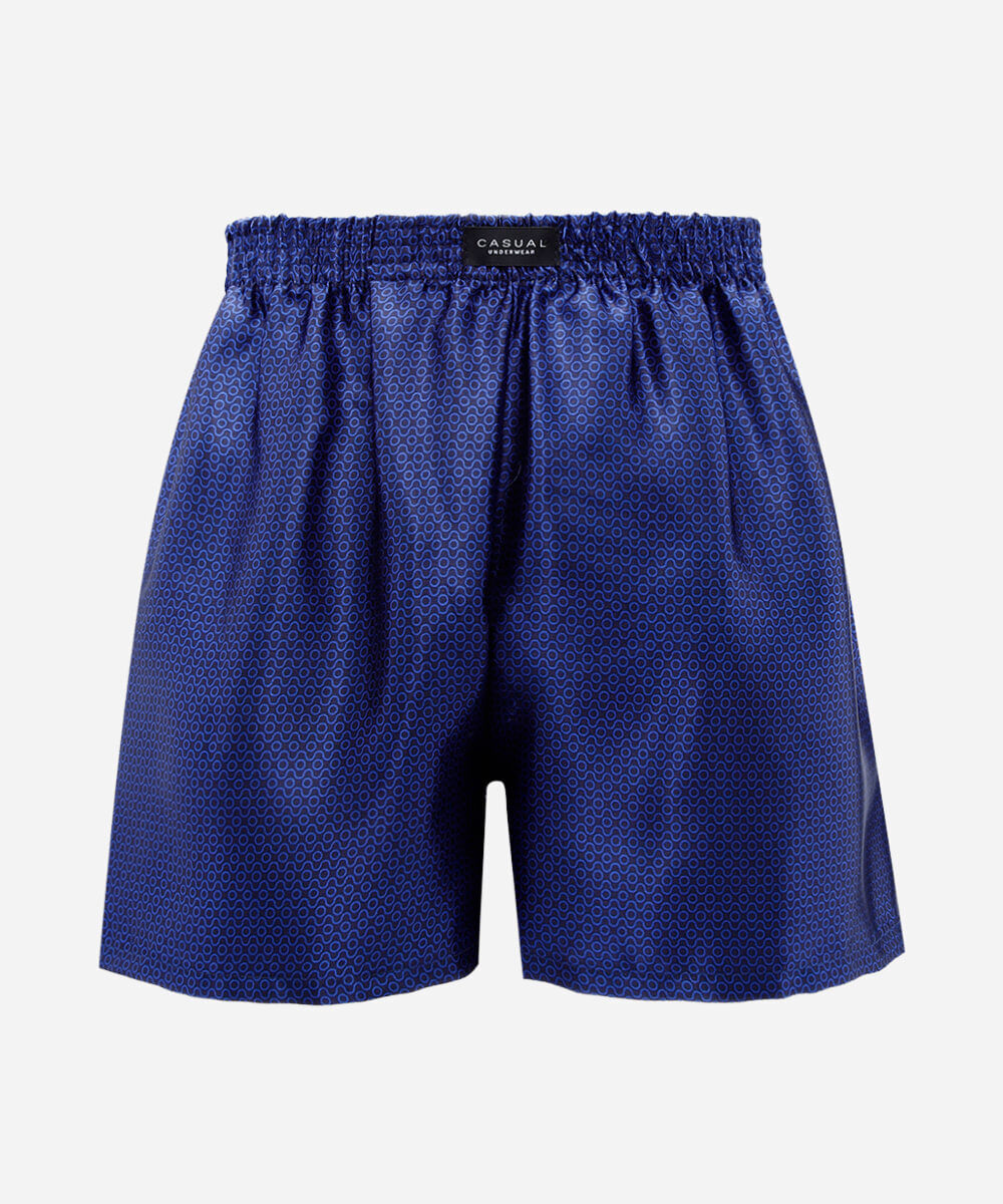 cueca samba canção estampada acetinada azul