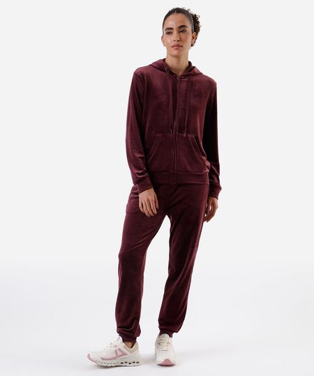 calça reta de plush cintura alta esportiva ace vinho G calça reta de plush cintura alta esportiva ace vinho G