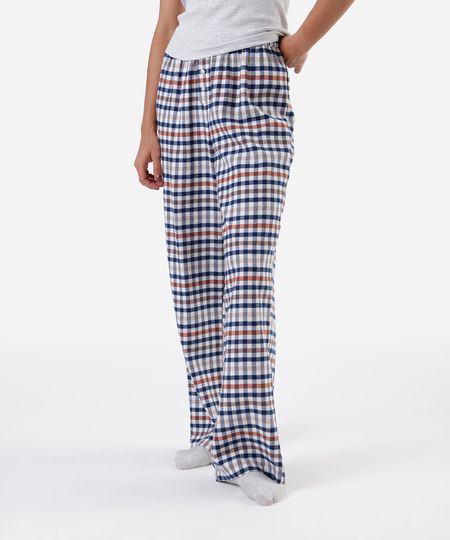 calça de pijama avulsa feminina em algodão xadrez azul P calça de pijama avulsa feminina em algodão xadrez azul P