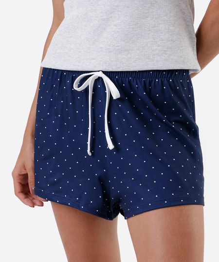 short de pijama avulso feminino poá azul M short de pijama avulso feminino poá azul M