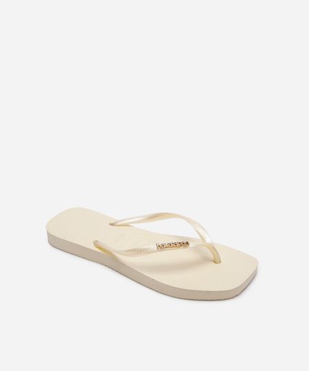 chinelo feminino havaianas slim bico quadrado amarelo 35-36