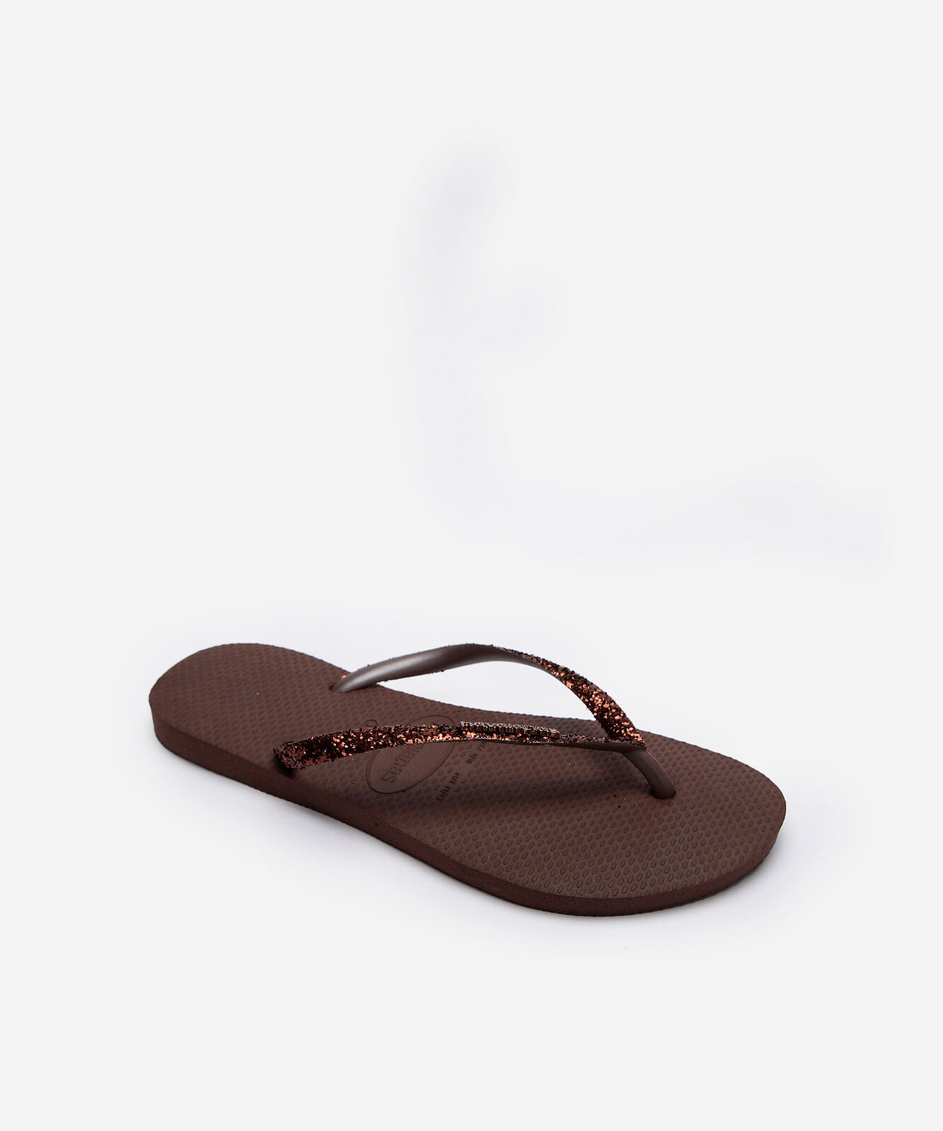 chinelo havaianas feminino slim glitter ii marrom