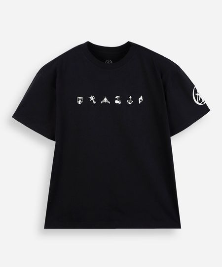 camiseta juvenil de algodão katseye oversized preta 12