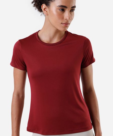 blusa feminina básica manga curta esportiva ace vinho GG blusa feminina básica manga curta esportiva ace vinho GG