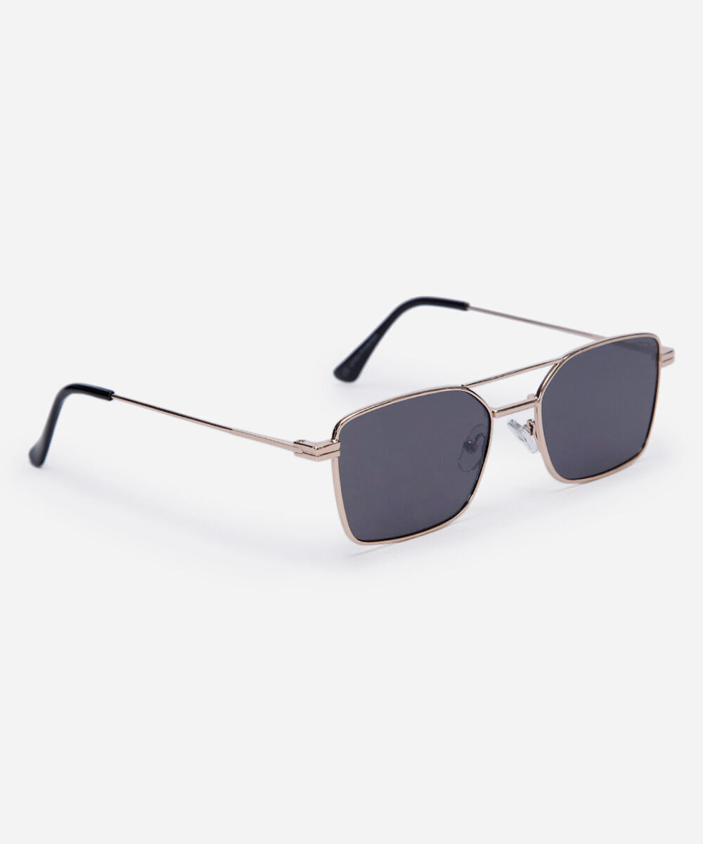 óculos de sol quadrado unissex de metal triton dourado