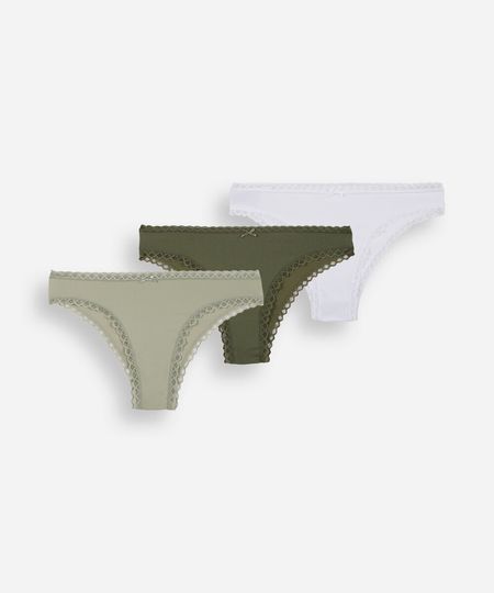 kit de 3 calcinhas biquíni feminina com renda colorido M kit de 3 calcinhas biquíni feminina com renda colorido M