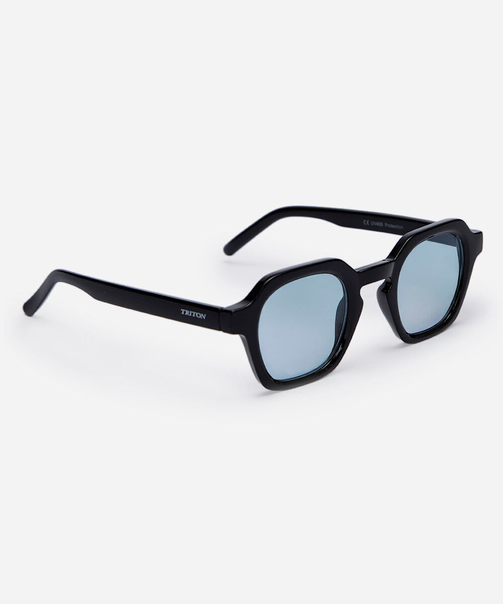 óculos de sol unissex quadrado de acetato triton preto