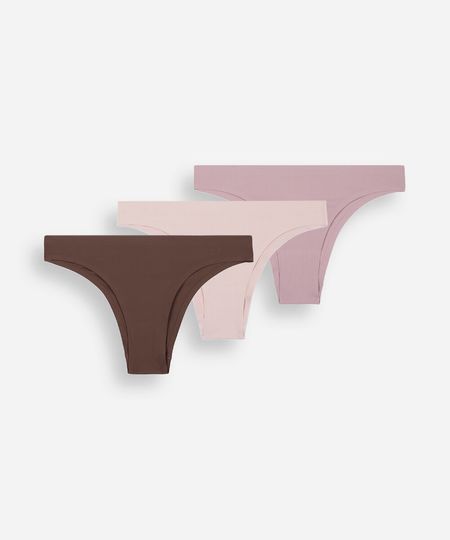 kit de 3 calcinhas biquíni feminina sem costura colorido GG kit de 3 calcinhas biquíni feminina sem costura colorido GG