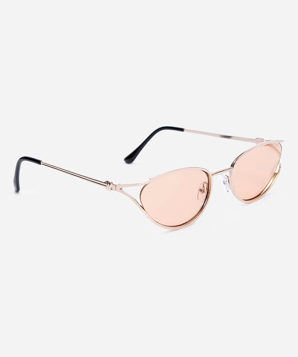 óculos de sol feminino gatinho de metal triton dourado