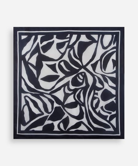 lenço quadrado estampado preto UNICO