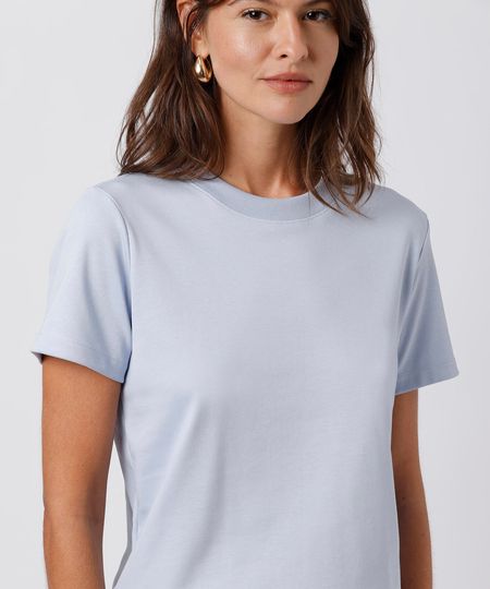 camiseta feminina de algodão slim mindset azul M camiseta feminina de algodão slim mindset azul M