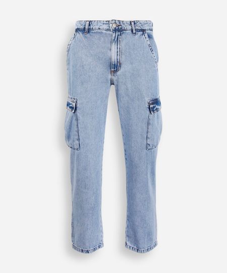 calça wide leg slim juvenil com bolso cargo azul 10 calça wide leg slim juvenil com bolso cargo azul 10