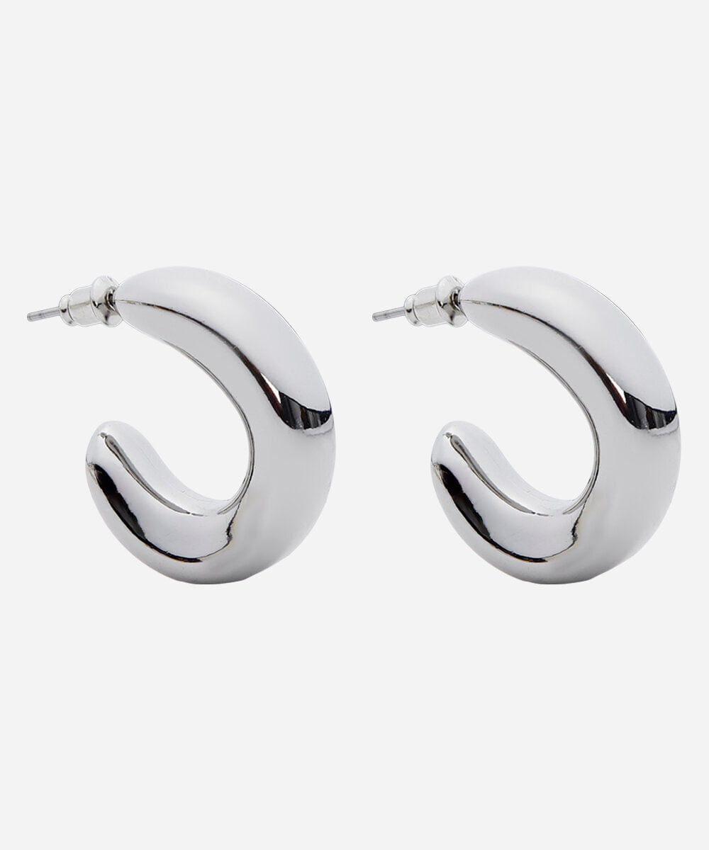 brinco argola bold prata