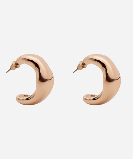 brinco argola orgânica dourado UNICO