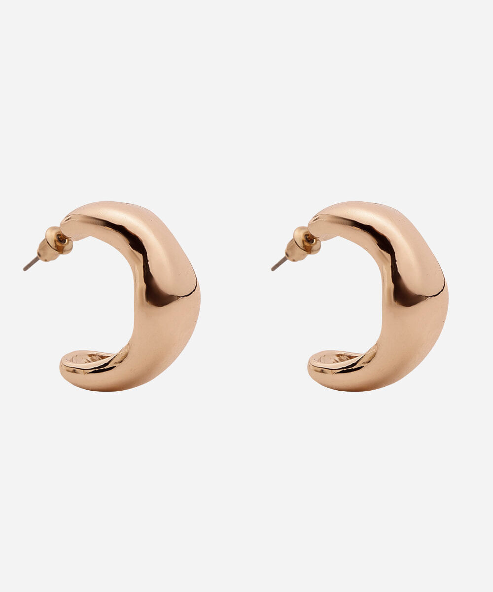brinco argola orgânica dourado