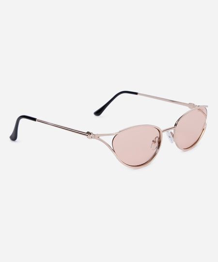 óculos de sol feminino oval de metal triton dourado UNICO