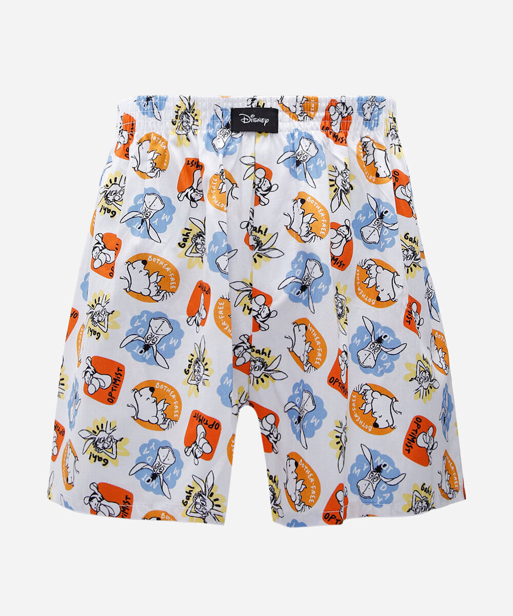 cueca samba canção de algodão ursinho pooh e amigos colorida