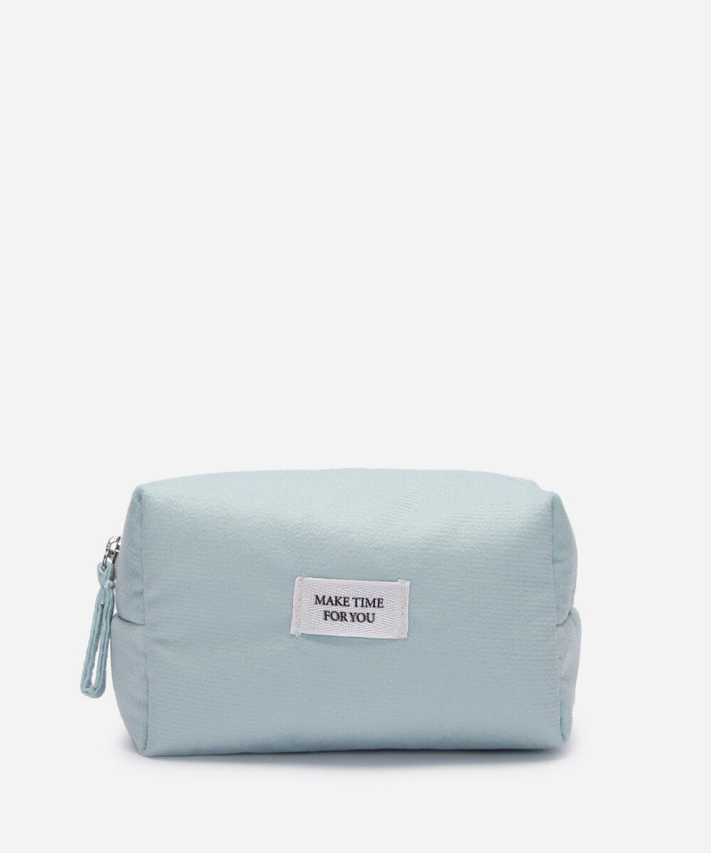 nécessaire texturizada com alça verde