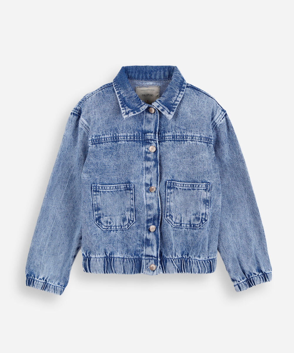 jaqueta infantil bomber jeans azul