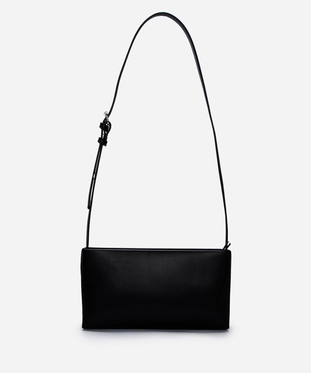 bolsa baguete feminina estruturada preta