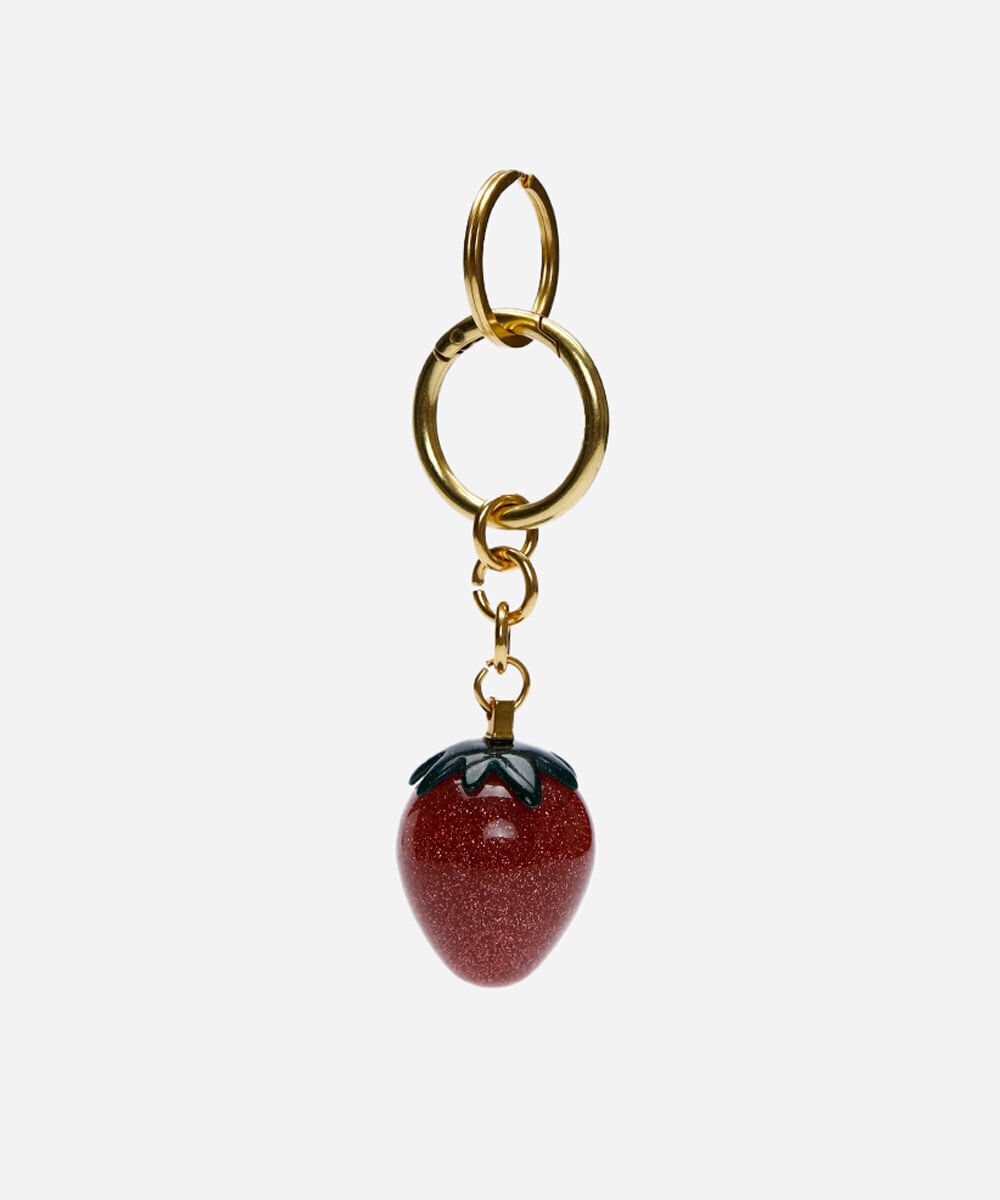 chaveiro bag charm morango colorido