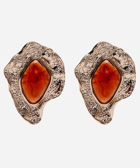 brinco orgânico resina turtle dourado UNICO brinco orgânico resina turtle dourado UNICO