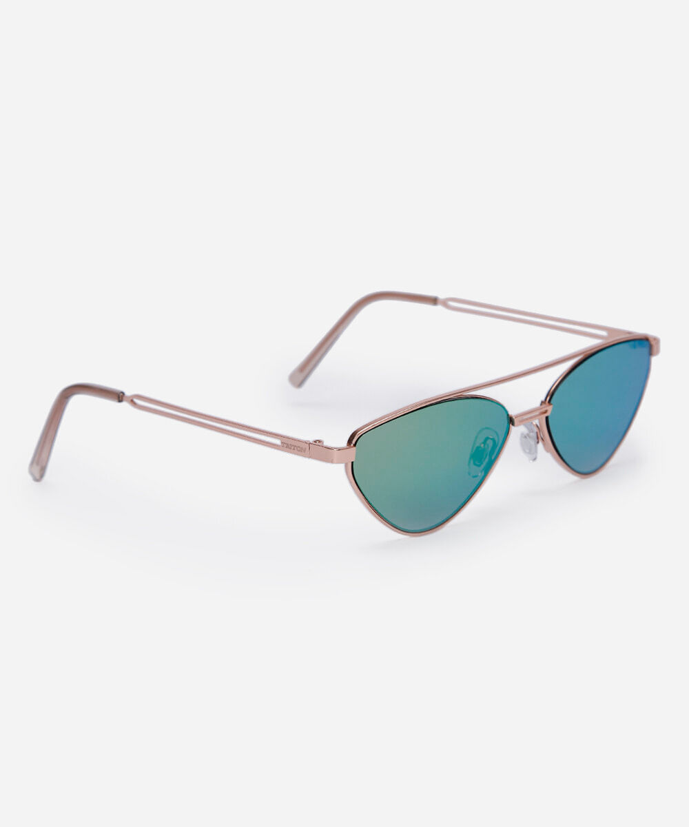 óculos de sol feminino gatinho de metal triton bronze