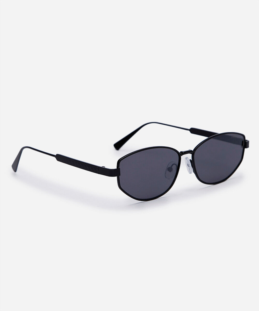 óculos de sol feminino oval de metal triton preto