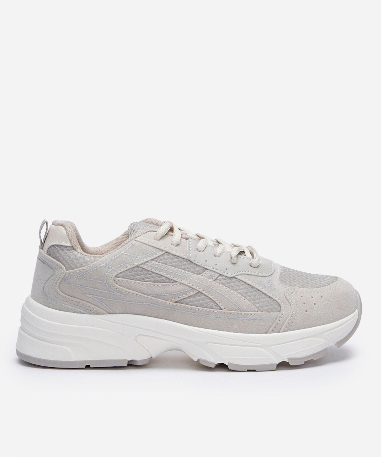 tênis feminino daddy sneaker recortes bege