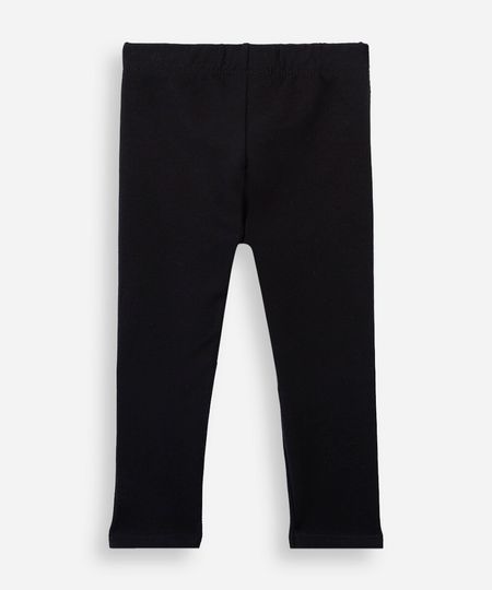 calça legging infantil de algodão preta 4