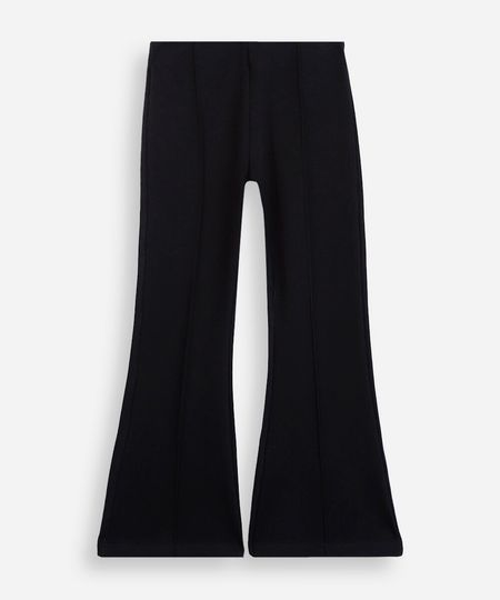 calça flare infantil de algodão com nervura preta 4 calça flare infantil de algodão com nervura preta 4