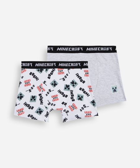 kit de 2 cuecas infantis de algodão minecraft colorido 12