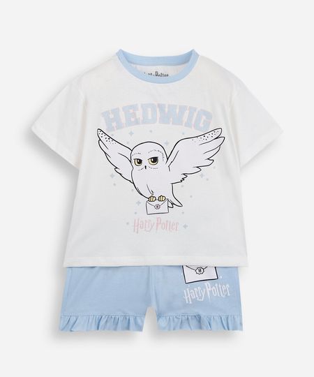 pijama curto infantil de algodão harry potter off white 10