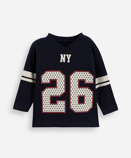 blusa infantil manga longa futebol americano azul 1 blusa infantil manga longa futebol americano azul 1