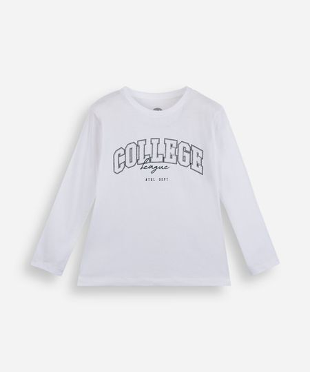 camiseta feminina manga longa college league off white 6