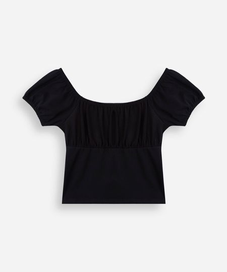 blusa juvenil franzido cropped preta 12 blusa juvenil franzido cropped preta 12