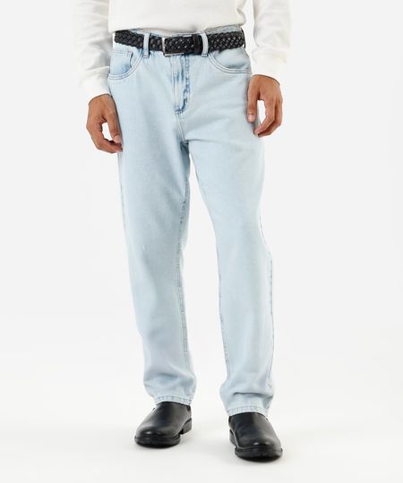 calça reta masculina jeans azul 42