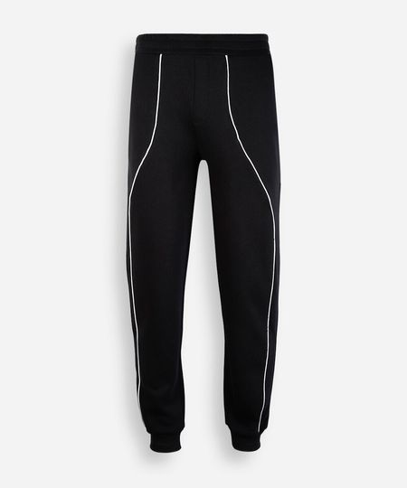 calça jogger juvenil de moletom com nervuras preta 14 calça jogger juvenil de moletom com nervuras preta 14