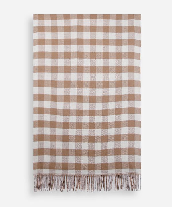 cachecol feminino xadrez bege UNICO