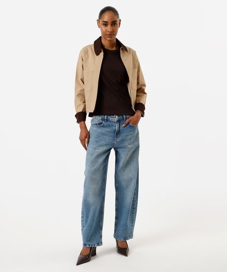 calça baggy feminina jeans azul 36