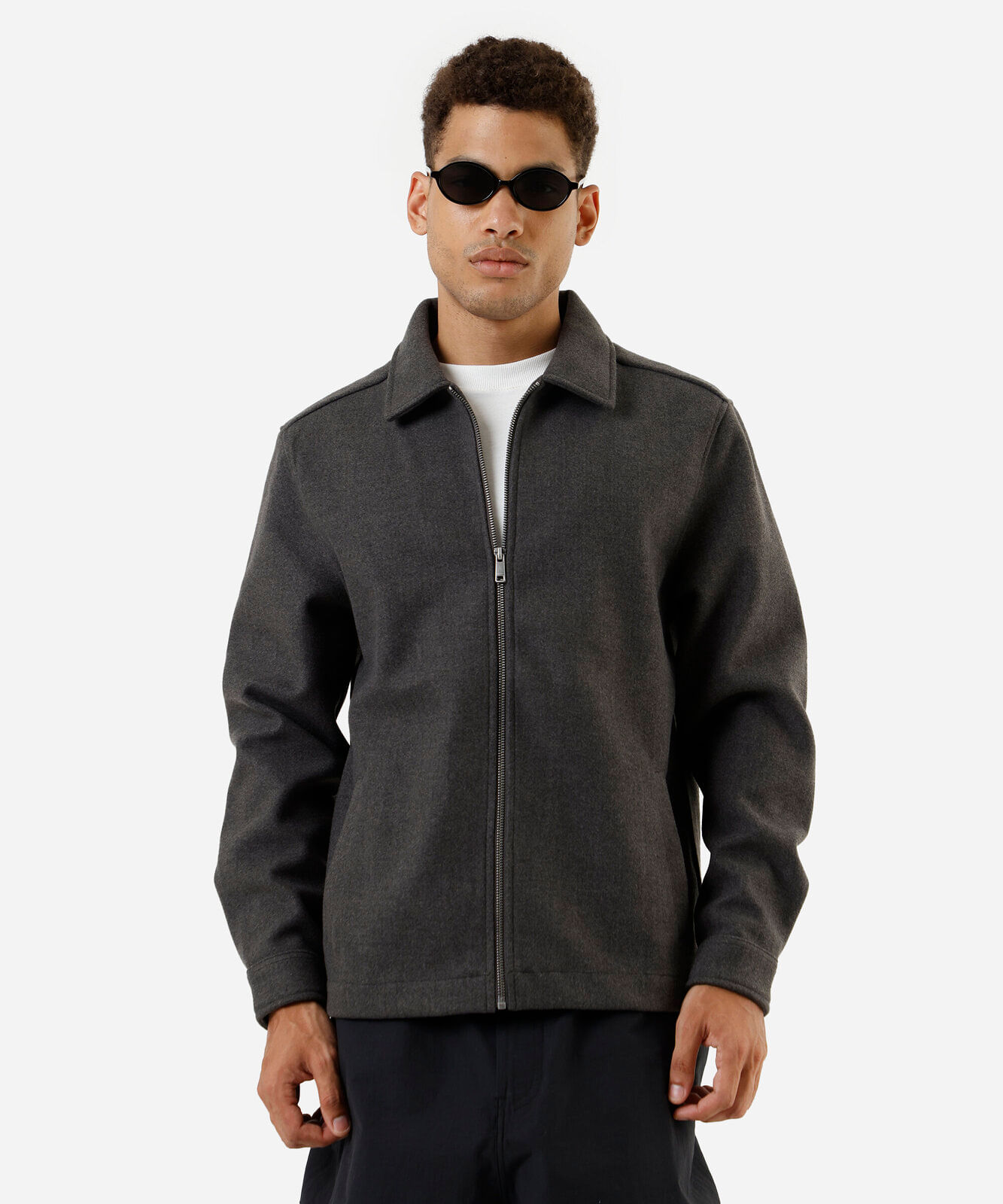 jaqueta masculina texturizada cinza