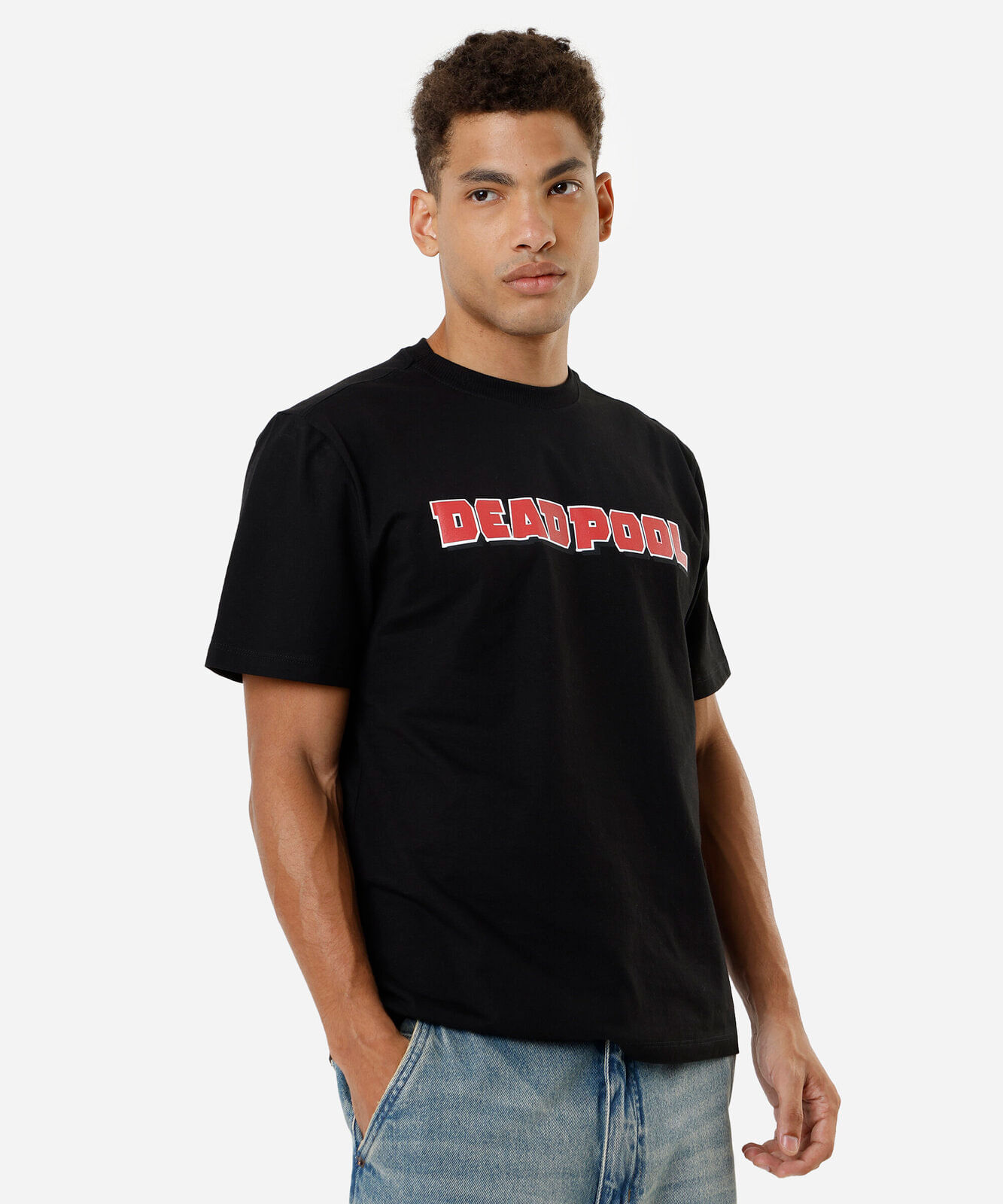 camiseta masculina de algodão deadpool preta