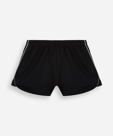short esportivo juvenil de moletom com nervuras preto 10