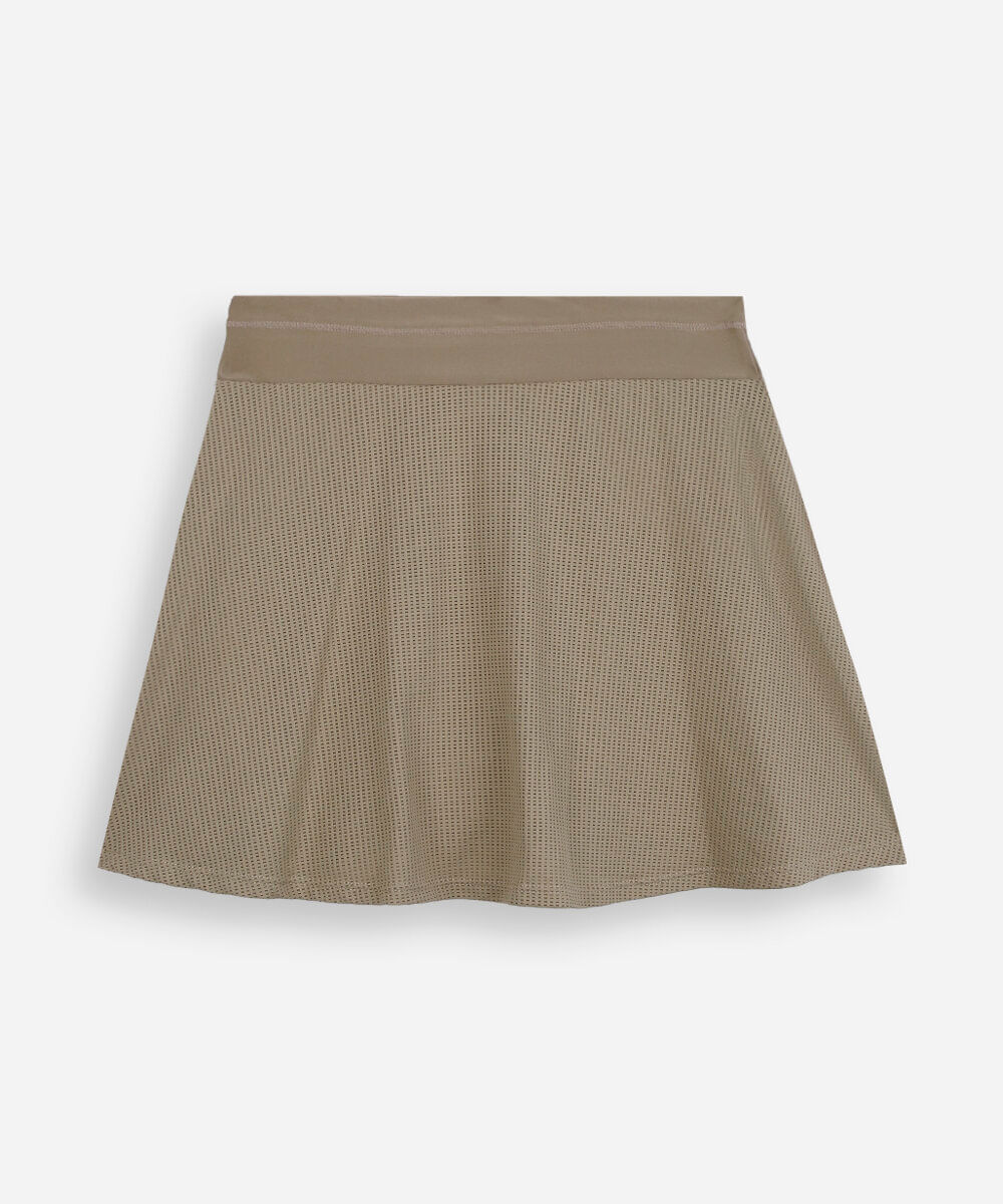 short saia juvenil texturizado marrom