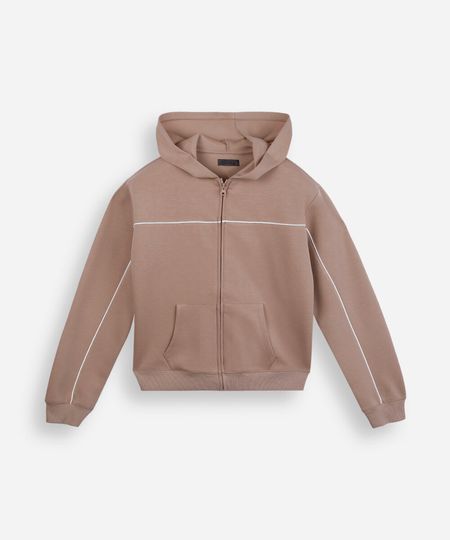 jaqueta esportiva juvenil com capuz bege 10 jaqueta esportiva juvenil com capuz bege 10