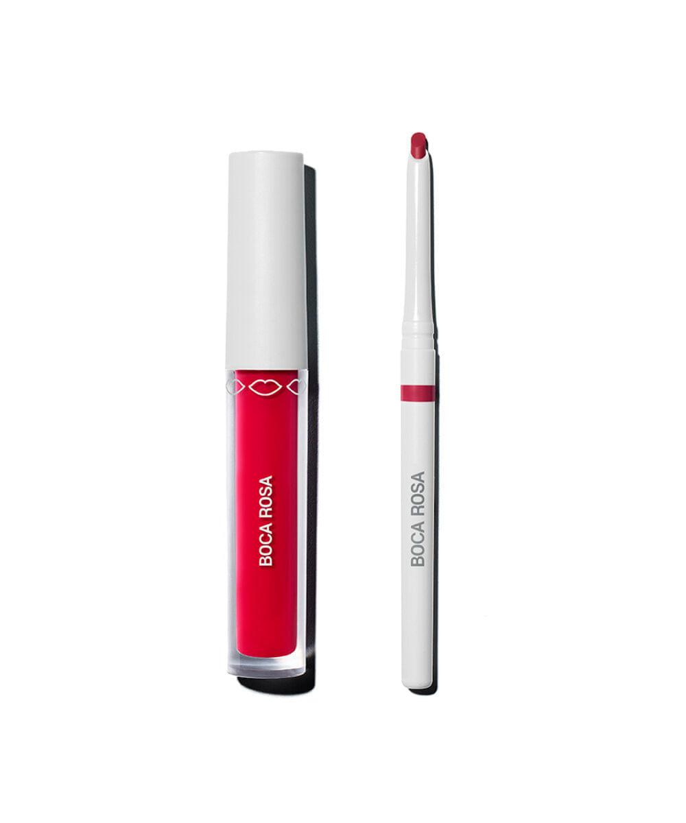 kit boca rosa lip combo contorno labial e hidra lábios natural rosa