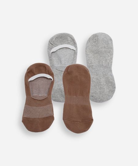 kit de 2 pares de meias femininas cano invisível colorido 33-38 kit de 2 pares de meias femininas cano invisível colorido 33-38