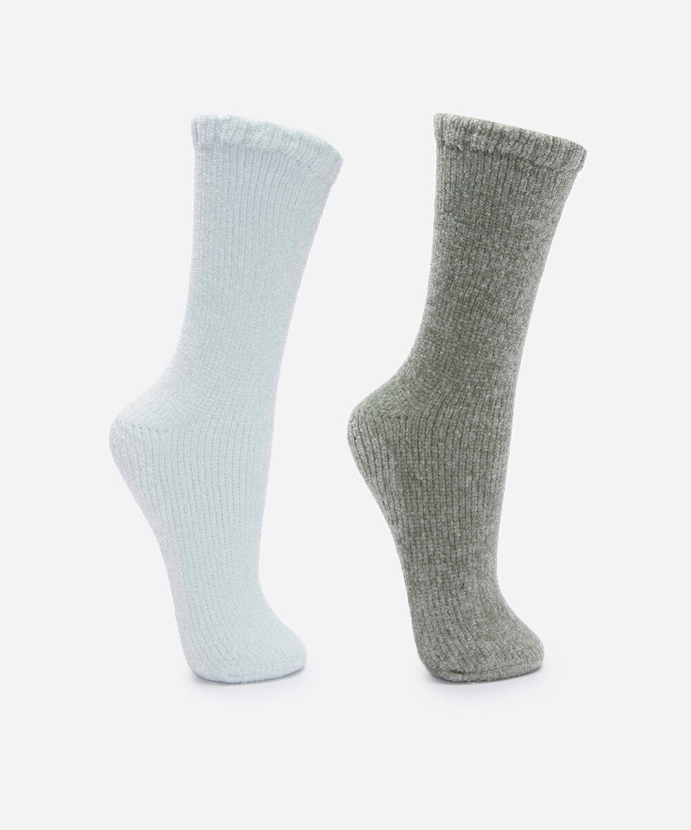 kit de 2 pares de meias femininas cano alto com antiderrapante colorido