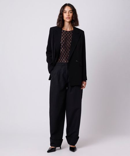 calça de alfaiataria feminina com pregas mindset preta 34 calça de alfaiataria feminina com pregas mindset preta 34